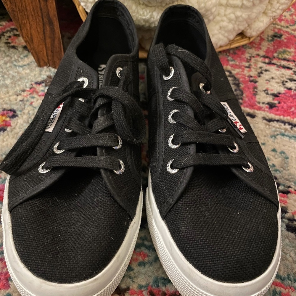 Black Canvas Superga Platforms - image 3